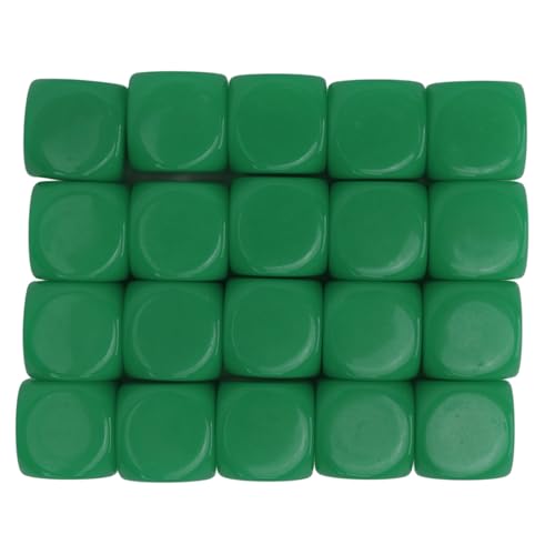 Tyenaza 20pcs Würfel, runde Ecke leeres Plastik 16mm Unterrichtsspielzeug Würfel für Brettspielparty (Green) von Tyenaza