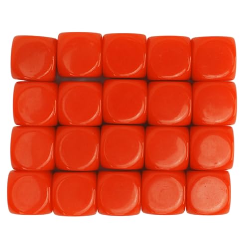 Tyenaza 20pcs Würfel, runde Ecke leeres Plastik 16mm Unterrichtsspielzeug Würfel für Brettspielparty (Orange) von Tyenaza