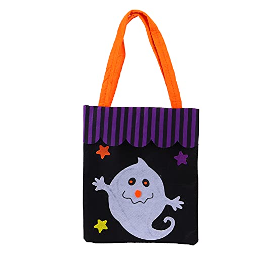 Tyenaza Halloween-Einkaufstasche, Vliesstoff, Süßes oder Saures, Heim-Party-Dekoration, Aufbewahrungs-Requisiten-Handtasche, wiederverwendbare große Halloween-Einkaufstasche für (Geist) von Tyenaza