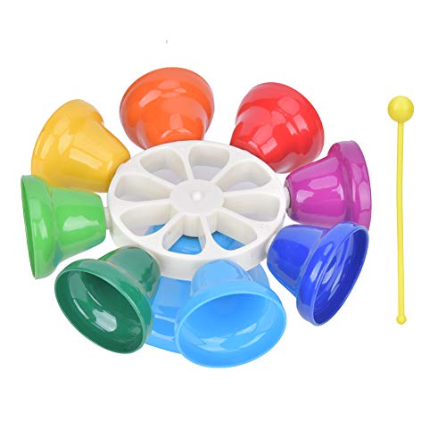 Tyenaza Handglocke, 8-Ton-Handglocken, Regenbogenfarben, Kindermusik, Tamburin, Spielzeug, Instrumentenzubehör für Kinder von Tyenaza