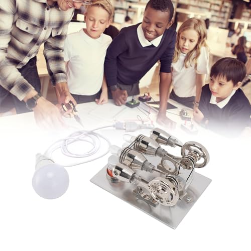 Tyenaza Stirling Motormodell, Stirling wissenschaftliches physikalisches Modell Bildungsleitete LED Stirling Motor Motor Physiker Laborunterrichtsmodell für Kinder Tyenaza Stirling Motormodell, Stirling wissenschaftliches physikalisches Modell Bildungsleitete LED Stirling Motor Motor Physiker Laborunterrichtsmodell für Kinder von Tyenaza