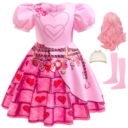 Tyidalin Bridget Kostüm Mädchen Kinder Prinzessin Kleid Rosa mit Zubehör für Karneval Halloween Geburtstag Weihnachten Verkleidung, Rosa, 104-110(Etikett 110) von Tyidalin