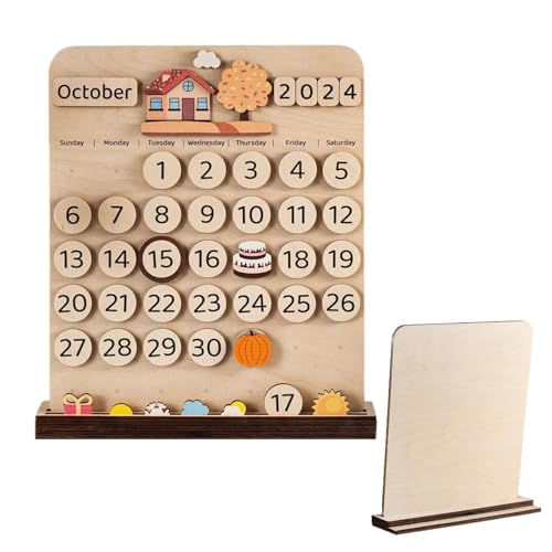 Tyinerc Kalendertafel mit magnetischen Zahlen, magnetischer Kinderkalender,Kinderkalender mit Holzzahlen | Magnetischer Kalender, Datumsanzeiger, Lebensaufzeichnungsblatt für Zuhause, Schule, Büro von Tyinerc