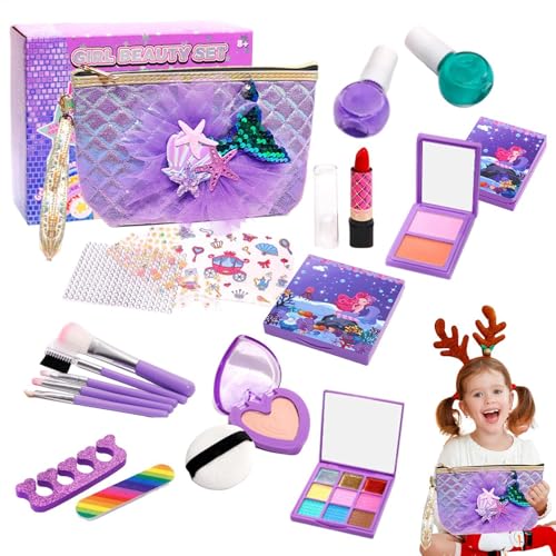 Tyinerc Kinder-Make-up-Set, Kinder-Make-up-Set - 22X/Set Spielen Sie echtes Make-up-Spielzeug für Mädchen | Waschbares, waschbares Make-up-Set, Spielzeug, lustiges, waschbares Kosmetikspielzeug, von Tyinerc