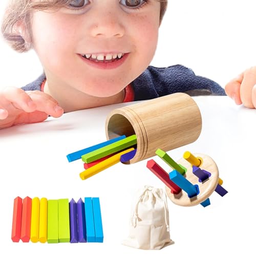 Tyinerc Sinnesspielzeuge mit Farbsortierung,Spielzeuge mit Farbsortierung - Holzstäbchen-Sortierspiele für Kleinkinder,Sensorisches Farbspielzeug, Feinmotorikspielzeug, Lernaktivitäten für Kinder im von Tyinerc