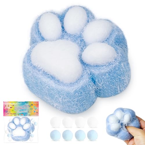 Stress Spielzeug Squishy Cat Paw, Stressabbau Spielzeug, Squishy Katze Pfote, Katzenpfoten Squeeze Spielzeug, Cat Paw Squeeze Toy, Süße Katzenpfoten Stressabbau für Erwachsene (Blau) von Tylices