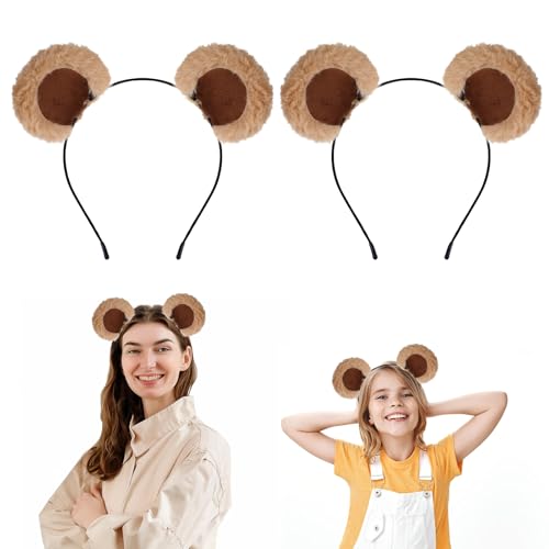 Tyqour 2 Stück Haarreifen Ostern Bärenohren Haarreif Bär Ohren Stirnband Cartoon Haarband Niedliche Party Kopfbedeckung Bequeme Haarreifen Zubehör für Erwachsene Kinder Dekoration Cosplay Party von Tyqour