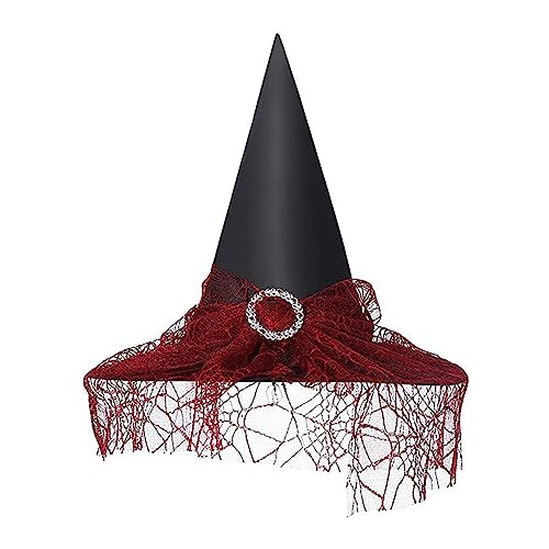 Tyuffghet Amfirst Halloweenhut Spitzhut Halloween Zauberermütze Mardi Faltbar Schwarz Farbe Scharfe mit Breiter Krempe in Einheitsgröße Hexen Zubehör für Karneval Cosplay von Tyuffghet