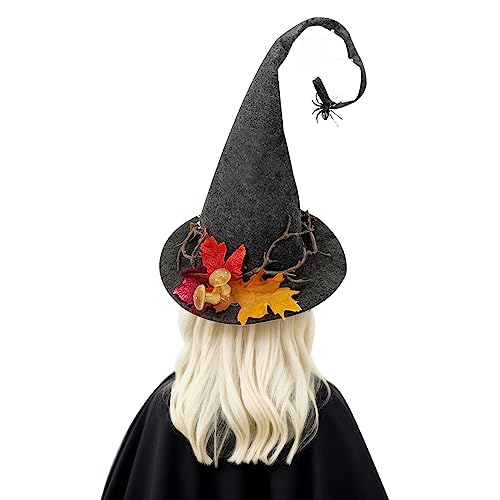 Tyuffghet Amfirst Hexen Zubehör Karnevalshut Halloween Kostüm Zubehör Faltbar Schwarz Farbe Scharfe Breite Krempe in Einheitsgröße Karnevalshut für Karneval Cosplay von Tyuffghet