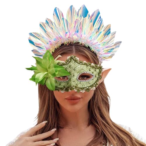 Tyuffghet Maskerade Maske für Frauen Pfau Schmetterling Metall Glänzende Damen Feder Karneval Venezianische Maske Venezianische Maske für Fasching, Kostümparty, Karneval (GN) von Tyuffghet