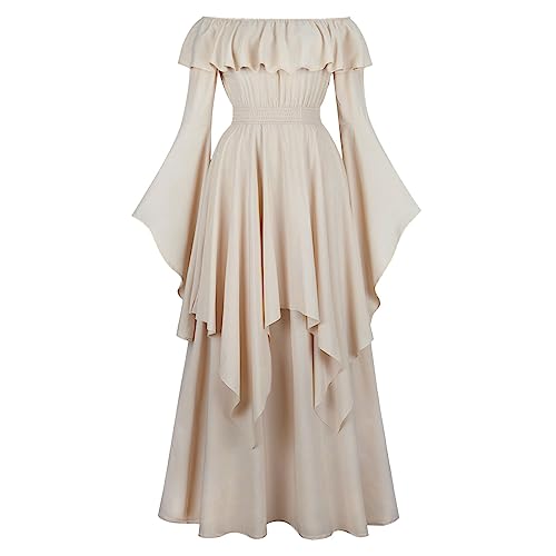 Tyuffghet Mioda Ibuki Cosplay Kostüm für Damen, Rollenspiel-Kostüm, solide Vintage-Robe (Beige, XL) von Tyuffghet