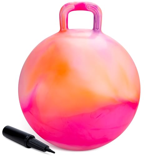 U&C Planet 50 cm Hüpfball Sprungball mit Griff, 100 KG belastbar Space Hopper mit Luftpumpe Spielzeug für Kinder 6-9 Jahre Drinnen & Draußen, Lernspielzeug für Balance & Koordination, Wolke Orange U&C Planet 50 cm Hüpfball Sprungball mit Griff, 100 KG belastbar Space Hopper mit Luftpumpe Spielzeug für Kinder 6-9 Jahre Drinnen & Draußen, Lernspielzeug für Balance & Koordination, Wolke Orange von U&C Planet