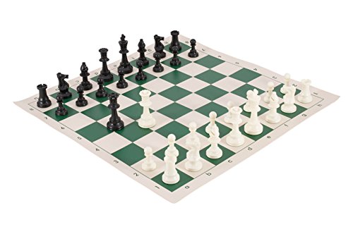 Turnier Schachfiguren und Schachbrett Combo – Vollkunststoff – von Uns Chess Föderation, grün von U.S. CHESS