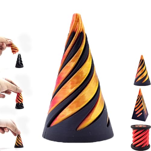 Impossible Cone Fidget Toy, Impossible Pyramid Passthrough Sculpture, Lustiges Unmögliche Pyramide, 3D Printed Rotating Spiral Cone Fingertip Toy, Spielzeug zur Angstlinderung, Desktop Decor von UANACIA