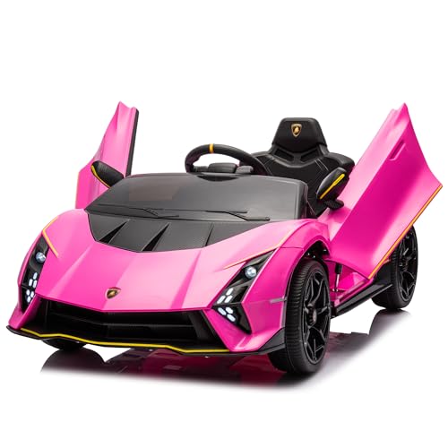 12V Kids Ride On Electric Car W/Remote Control Music LED Light, Four-Wheel Suspension, Bluetooth, FM, Power Display, for Kids 37-96 Month (Pink) von UATARU