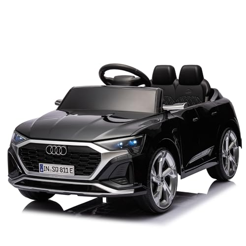 12V Kids Ride On Electric Car w/Parents Remote Control,Licensed Audi SQ8,Dual Drive,Suspension,Hanging Start, 3 Speed Adjustable Music,Volume Control,LED Lights for Kids Aged 3-6 (Black) von UATARU