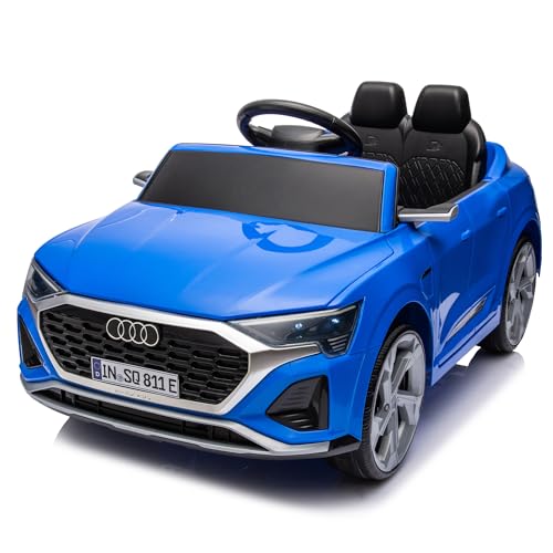 12V Kids Ride On Electric Car w/Parents Remote Control,Licensed Audi SQ8,Dual Drive,Suspension,Hanging Start, 3 Speed Adjustable Music,Volume Control,LED Lights for Kids Aged 3-6 (Blue) von UATARU