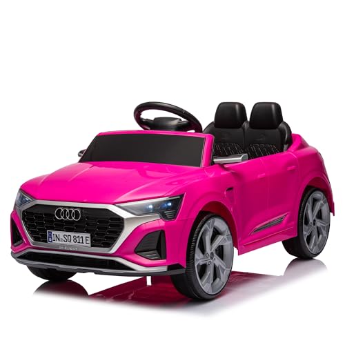 12V Kids Ride On Electric Car w/Parents Remote Control,Licensed Audi SQ8,Dual Drive,Suspension,Hanging Start, 3 Speed Adjustable Music,Volume Control,LED Lights for Kids Aged 3-6 (pink) von UATARU