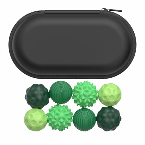 Magnetic Sensory Fidget Balls, Silicone Stress Relief Toys for Adults Teens with Autism, ADHD, Anxiety, Fun Textures Roller (Green, 8PCS) von UATARU