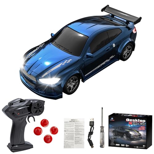 UATARU KF20 1:64 RC Drift Car, 2.4G High-Speed Four-Wheel Mini Desktop Remote Control Racing Car Toy Electric Toy Kids (Blue) von UATARU