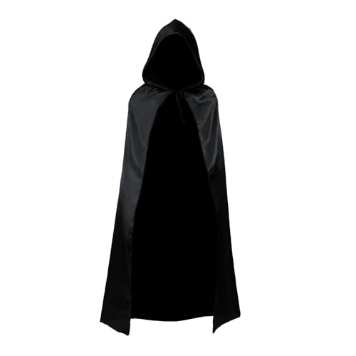 UBE Unisex-Umhang mit Kapuze, Halloween-Kostüme, Cosplay-Kostüme, Umhang für Halloween und Party, Halloween-Geschenke für Damen, Herren, 149,9 cm, Schwarz (M) von UBEKRAYS