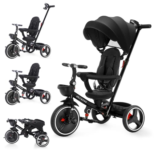UBRAVOO Baby Dreirad 6 In1,Zusammenklappbares Kinderdreirad mit Verstellbarem Elterngriff,Radbremsen & abnehmbarem Verdeck, Trike mit Rückenlehne & Sicherheitsgurt von 10 Monaten bis 5 Jährige UBRAVOO Baby Dreirad 6 In1,Zusammenklappbares Kinderdreirad mit Verstellbarem Elterngriff,Radbremsen & abnehmbarem Verdeck, Trike mit Rückenlehne & Sicherheitsgurt von 10 Monaten bis 5 Jährige von UBRAVOO