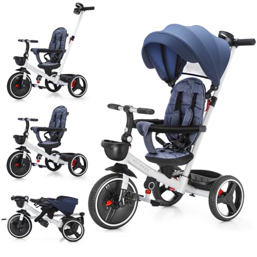 UBRAVOO Baby Dreirad 6 In1,Zusammenklappbares Kinderdreirad mit Verstellbarem Elterngriff,Radbremsen & abnehmbarem Verdeck, Trike mit Rückenlehne & Sicherheitsgurt von 10 Monaten bis 5 Jährige UBRAVOO Baby Dreirad 6 In1,Zusammenklappbares Kinderdreirad mit Verstellbarem Elterngriff,Radbremsen & abnehmbarem Verdeck, Trike mit Rückenlehne & Sicherheitsgurt von 10 Monaten bis 5 Jährige von UBRAVOO