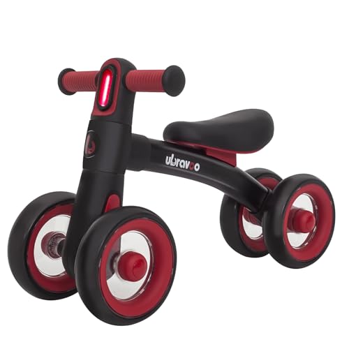 UBRAVOO Baby Laufrad Spielzeug, Baby Walker, Kleinkind Laufrad 10-36 Monate Fahrt auf Spielzeug Geburtstagsgeschenk mit 4 Rädern, Kein Pedal-Schwarz von UBRAVOO