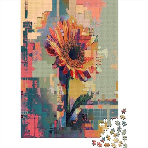 Abstract Red Blume 1000 Teile, Impossible Puzzle,GesKükenlichkeitsspiel Für Die Ganze Familie, Erwachsenenpuzzle Ab 14 Jahren Puzzel 1000pcs (75x50cm) von UBZKJDEUI