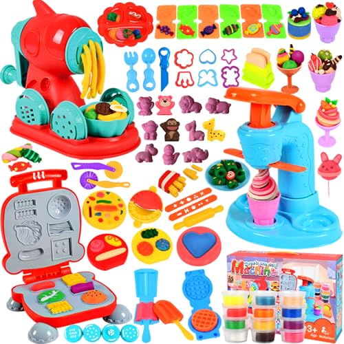 UCAMP Knete Set Knetwerkzeug für Kinder,Knete Zubehör Kinder,Kinder Plastilin Werkzeuge,Knetwerkzeug Teig Plastilin Werkzeuge,Spielset Burger Eiscreme,Kinder Knete ab 3 Jahre von UCAMP