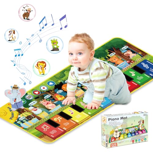 UCAMP Musikmatte mit 10 Tieren,Piano Matte für Kinder Baby Spielzeug ab 1 Jahr,Baby Spielzeug Musik Klaviermatte Tanzmatte Keyboard Kinder,für Jungen Mädchen 2 3 4 5 Jahre von UCAMP