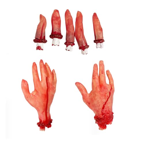 Halloween Blood Requisiten Gruselige,Halloween Blood Requisiten,Gefälschte Abgetrennte Hand Gebrochene Körperteile Für Haunted House Party Supplies Menschliche Füße Blutige Leichenteile von UCKriito