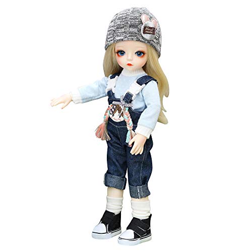 UCanaan BJD Puppe,1/6 SD Puppen 12 Inch 30 Ball Gelenkpuppe DIY Spielzeuge mit Full Set Kleidung Schuhe Perücke Kosmetik, Mädchen-Yiyi von UCanaan