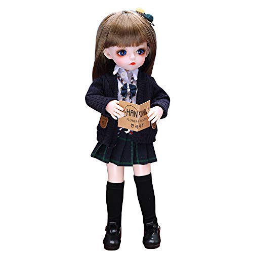 UCanaan BJD Puppe,1/6 SD Puppen 12 Inch 21 Ball Gelenkpuppe DIY Spielzeuge mit Full Set Kleidung Schuhe Perücke Kosmetik, Mädchen-Nanya von UCanaan