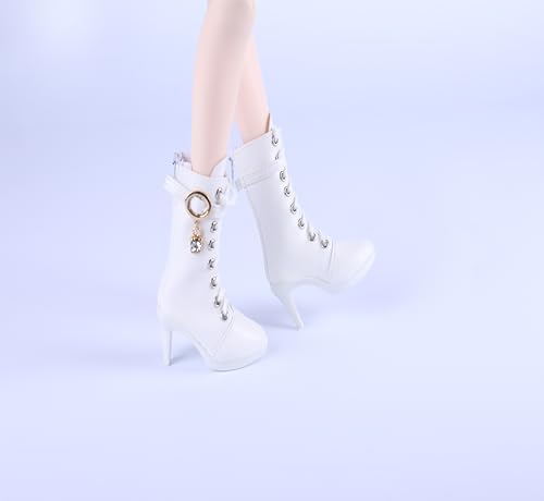 UCanaan Bjd Puppenschuhe, 7,4 cm-7,4 cm Länge, weiße High Heel Stiefel für 1/3 BJD Puppe SD AOD DOD BJD MSD Dollfie von UCanaan