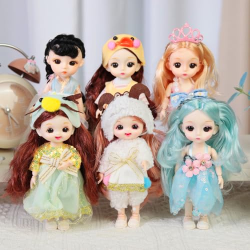 UCanaan MJD BJD Doll 1/12 SD Dolls 16cm 6 Doll, Come with a Full Set of Clothes,Best Gitfs for Girls Christmas Birthday (BB16-02) von UCanaan