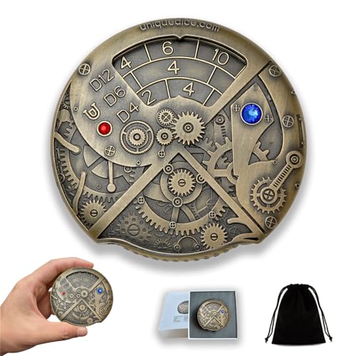 7-in-1 Roulette Würfel Dungeons and Dragons Würfelset Riesige Würfel Metall Würfelsets D&D Big Dice Rollenspiel Würfel Sets Würfelset Vielseitige Würfel für Rollenspiele Steampunk Themenspiele von UD UNIQUE DICE