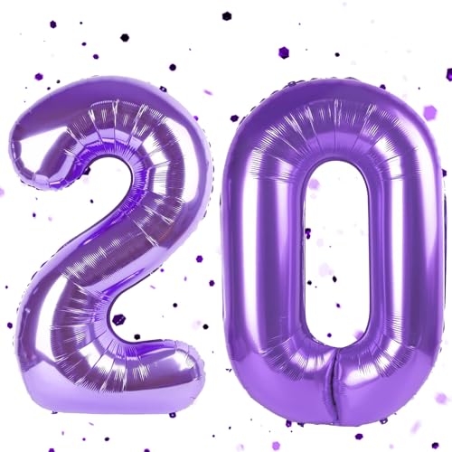 Lila Luftballon 20,Zahlen Luftballon Lila,40 Zoll lila Folienballon 20,101cm Zahlenballon 20 Helium Ballon Luftballon 20 Geburtstag für 20th Geburtstagsdeko Mädchen Junge Lila Luftballon 20,Zahlen Luftballon Lila,40 Zoll lila Folienballon 20,101cm Zahlenballon 20 Helium Ballon Luftballon 20 Geburtstag für 20th Geburtstagsdeko Mädchen Junge von UDRKFOPK