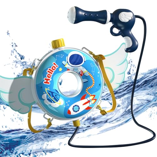 Rucksack Wasserpistole, Wasserpistole FüR Kinder, Kosmonaut Kinder Wasserpistole Spielzeug Mit 1500ml Wassertank, Wasserspielzeug FüR Sommer Strand Pool Spielzeug (Blau) von UDTGYELF