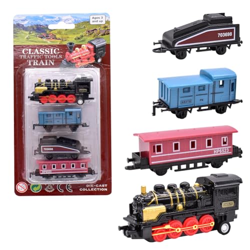 UDTGYELF 1 STÜCKE Retro Mini Analog Steam Train Set Rückzugsmodell Kinder Kinder Spielzeug Geschenk Einziehbare Analoge Dampflokomotive Modell Spielzeug Schwarz, Geschenke für Jungen und Mädchen von UDTGYELF