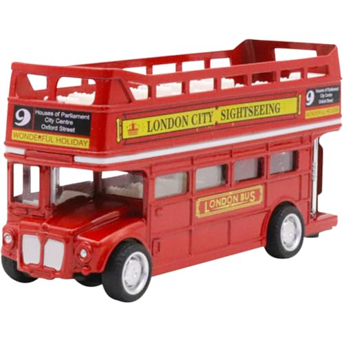 UDTGYELF London Bus, Pull Back Auto Cars Spielzeug, 1 StüCk Doppeldeckerbus In London, Doppeldecker-Souvenir Aus England Uk, Mini Die Cast Spielzeugautos Set, Dekoration FüR KüChe Und Zuhause (Bus-B) von UDTGYELF