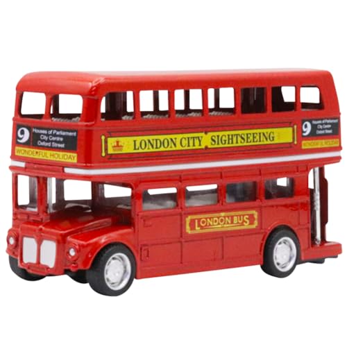 UDTGYELF London Bus, Pull Back Auto Cars Spielzeug, 1 StüCk Doppeldeckerbus In London, Doppeldecker-Souvenir Aus England Uk, Mini Die Cast Spielzeugautos Set, Dekoration FüR KüChe Und Zuhause (Bus-A) von UDTGYELF