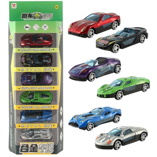 UDTGYELF Spielzeugautos,6 Pcs Pull Back Spiele Autos, Modellauto, Kinderspielzeug, Eingefahrenes Spielzeugauto Aus Metall, Mini-Druckguss-Spielzeugauto-Set von UDTGYELF