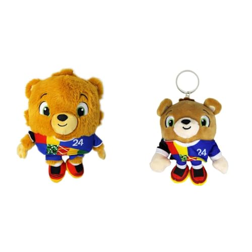 UEFA Euro 2024 - Plüsch Figur Maskottchen Albärt - 27cm - aus recycletem PET & Plüsch Schlüsselanhänger/Keyring Maskottchen Albärt - 12cm - aus recycletem PET von UEFA Euro 2024