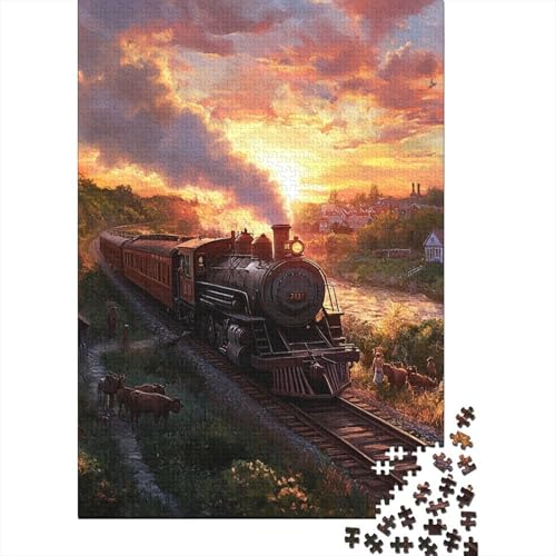 Dampflokomotive Puzzle 1000-teilige Schwer Puzzle Spielzeug Lernspiel Impossible Herausforderung Spielzeug Für Erwachsene Und Kinder Ab 14 Jahren 1000pcs (75x50cm) von UENDOKRNN