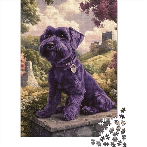 Schnauzer Puzzle 1000-teilige Schwer Puzzle Spielzeug Lernspiel Impossible Herausforderung Spielzeug Für Erwachsene Kinder 1000pcs (75x50cm) von UENDOKRNN