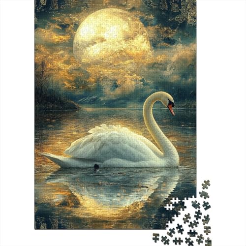 Schwan Puzzles 1000 Teile Schwer Puzzle Spielzeug Lernspiel Impossible Herausforderungsspielzeug Für Erwachsene Und Kinder Ab 12 Jahren 1000pcs (75x50cm) von UENDOKRNN