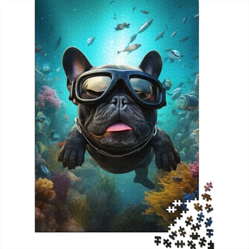 Schwimmendes Welpe Puzzle 1000-teilige Schwer Puzzle Spielzeug Lernspiel Impossible Herausforderungsspielzeug Für Erwachsene Und Kinder Ab 12 Jahren 1000pcs (75x50cm) von UENDOKRNN