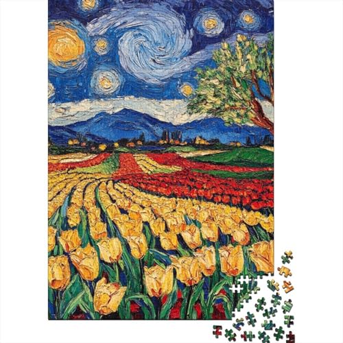 Tulpe Puzzle 1000 Teile Schwer Puzzle Spielzeug Lernspiel Impossible Herausforderungsspielzeug Für Erwachsene Kinder 1000pcs (75x50cm) von UENDOKRNN