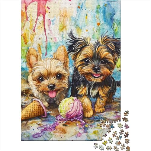 Yorkshire Terrier Puzzle 1000 Teile Schwer Puzzle Spielzeug Lernspiel Impossible Herausforderung Spielzeug Für Erwachsene Und Kinder Ab 12 Jahren 1000pcs (75x50cm) von UENDOKRNN